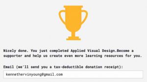 Blog #100DaysOfCode Day 4 Award Applied Visual Design Trophy